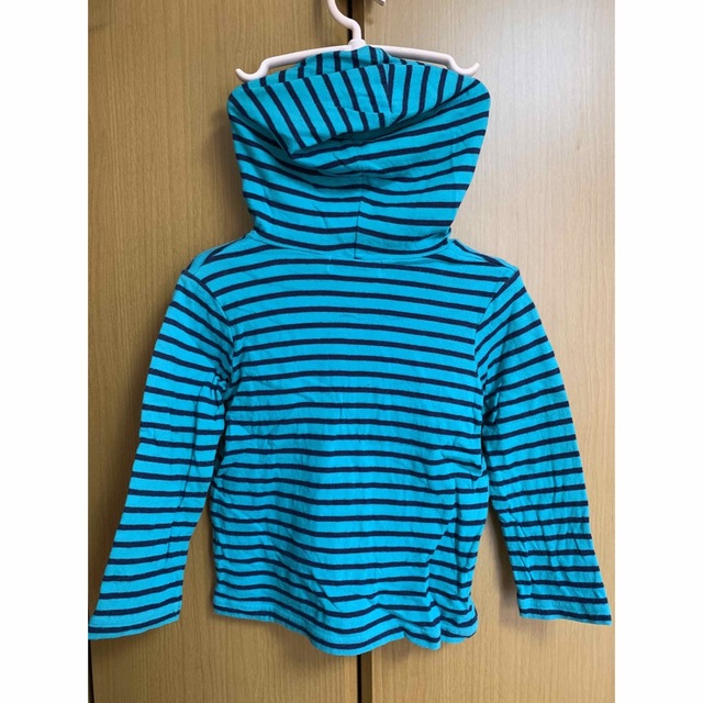 100cm ボーダーパーカー 青 キッズ/ベビー/マタニティのキッズ服男の子用(90cm~)(ジャケット/上着)の商品写真