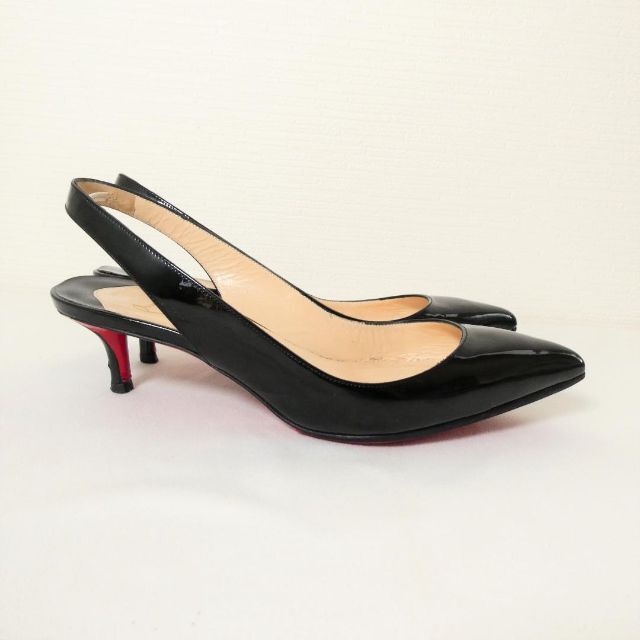 美品 Christian Louboutin エナメル ポインテッドトゥパンプス