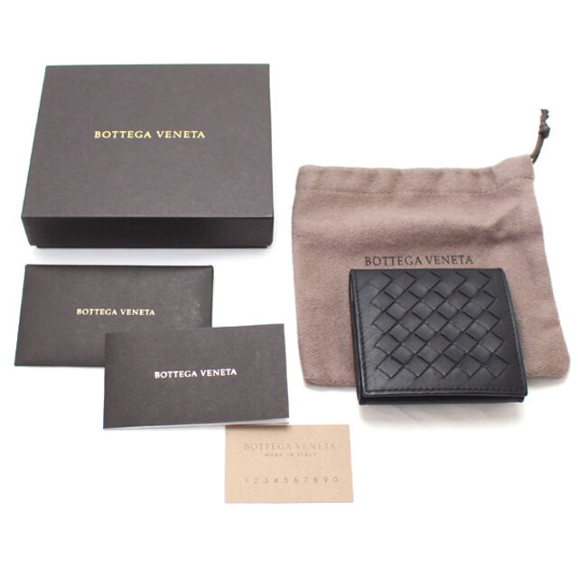 Bottega Veneta(ボッテガヴェネタ)のBOTTEGAVENETA ボッテガヴェネタ イントレチャート コインケース ブラック 513732 メンズ【中古】 メンズのファッション小物(コインケース/小銭入れ)の商品写真