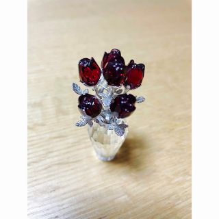 スワロフスキー(SWAROVSKI)のスワロフスキー　レッドローズ　箱なし(置物)