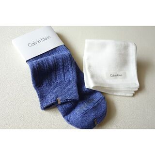 カルバンクライン(Calvin Klein)の新品 カルバンクライン メンズ ハンカチ&靴下(25~27)セット(ソックス)