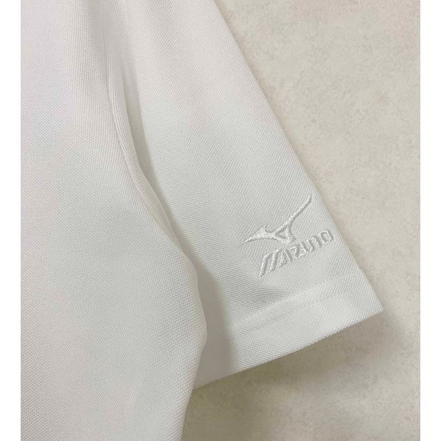 MIZUNO(ミズノ)の新品 2XL ★ Mizuno ミズノ メンズ ロゴ ワッペン ポロシャツ 白 メンズのトップス(ポロシャツ)の商品写真