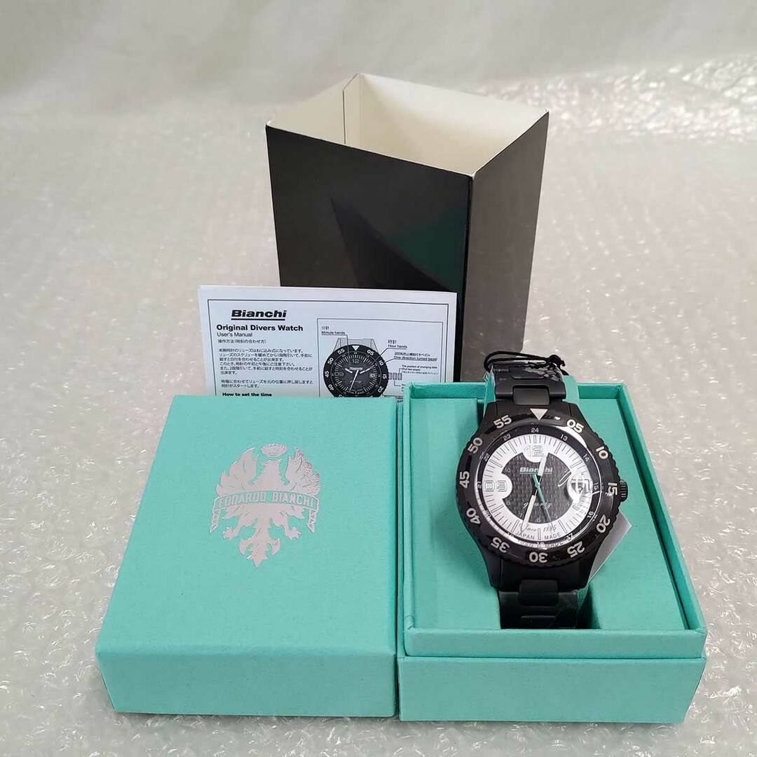 【未使用】ビアンキ BIANCHI SCUBA TX ブラック ホワイト 時計 ダイバーズウオッチ型腕時計 JP203ZOTWA メンズ時計