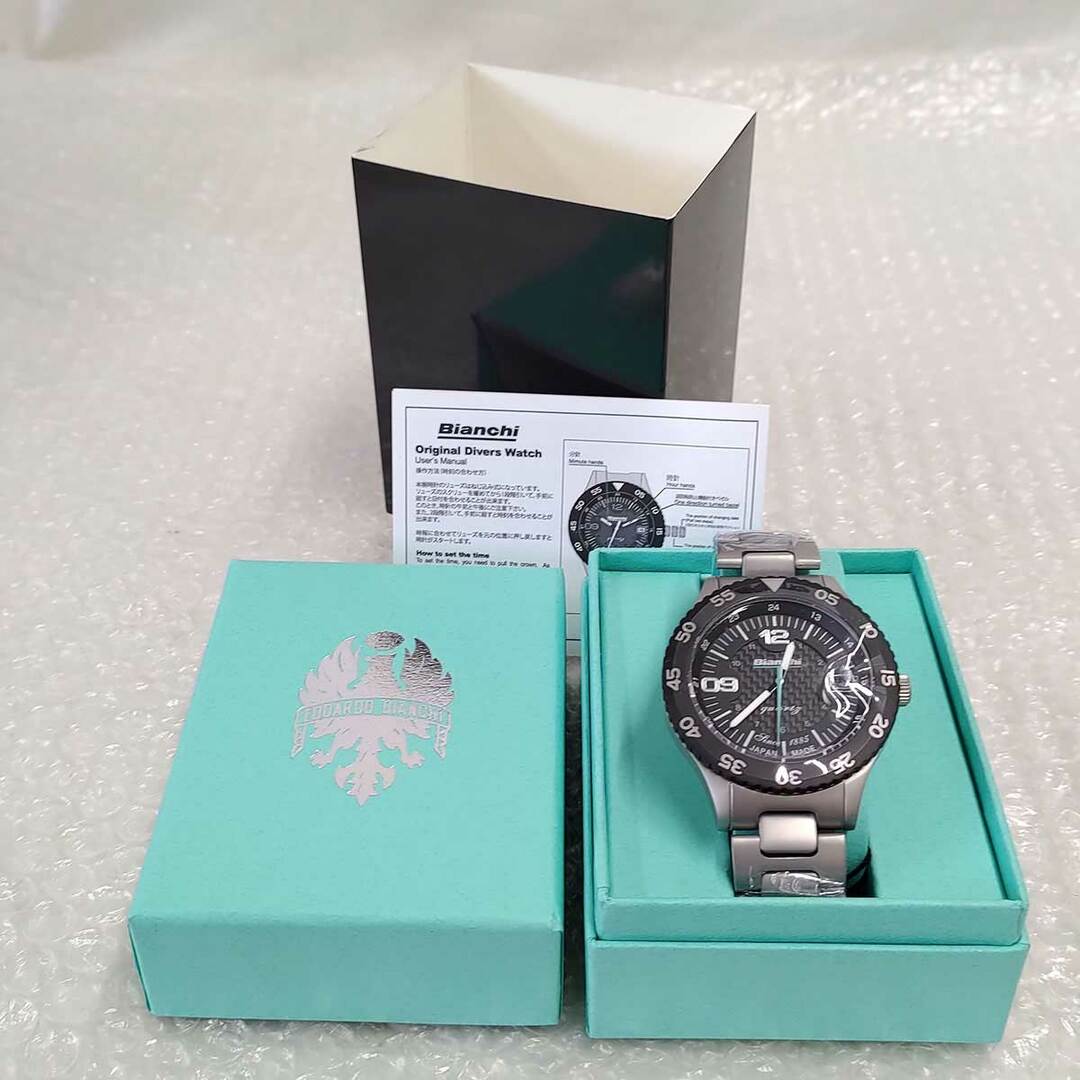 【未使用】ビアンキ BIANCHI SCUBA TX ブラック シルバー 時計 ダイバーズウオッチ型腕時計 JP203ZOTWA メンズ