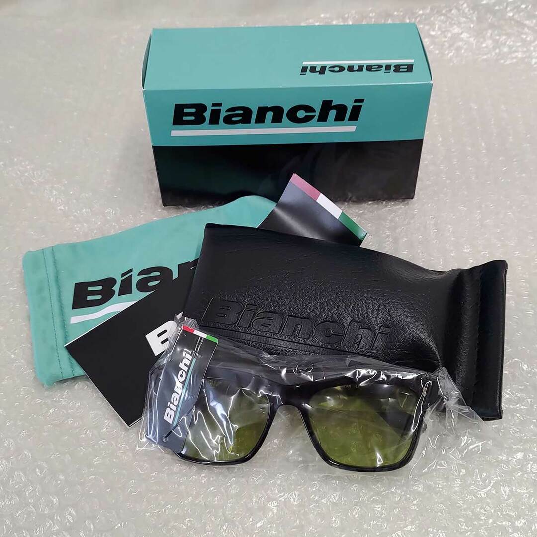 【未使用】ビアンキ BIANCHI ハンドメイドサングラス（JP213S2901）Black/Green 調光グリーン メンズ