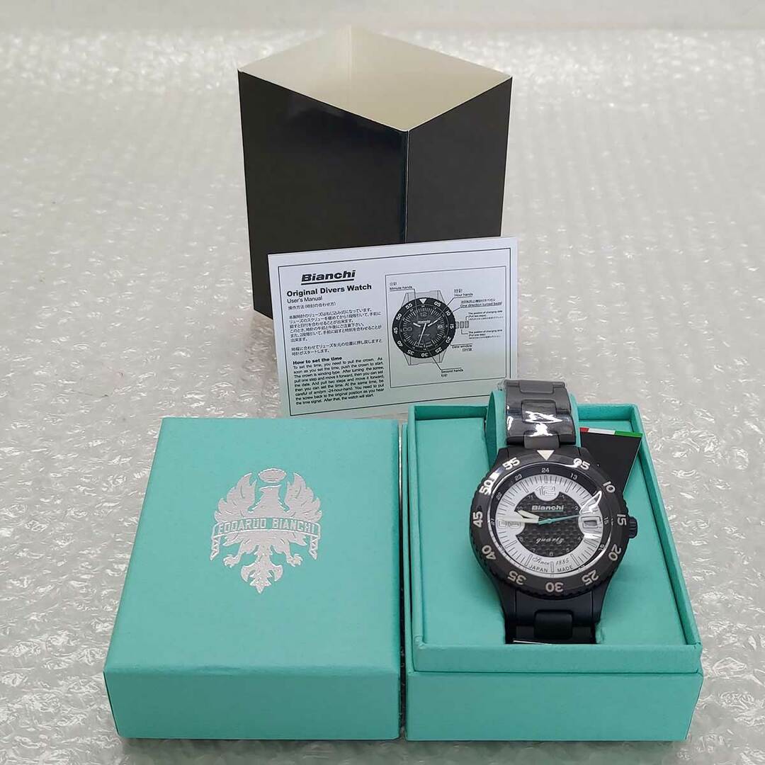 【未使用】ビアンキ BIANCHI SCUBA TX ブラック ホワイト 時計 ダイバーズウオッチ型腕時計 定価33000円 JP203ZOTWA メンズ