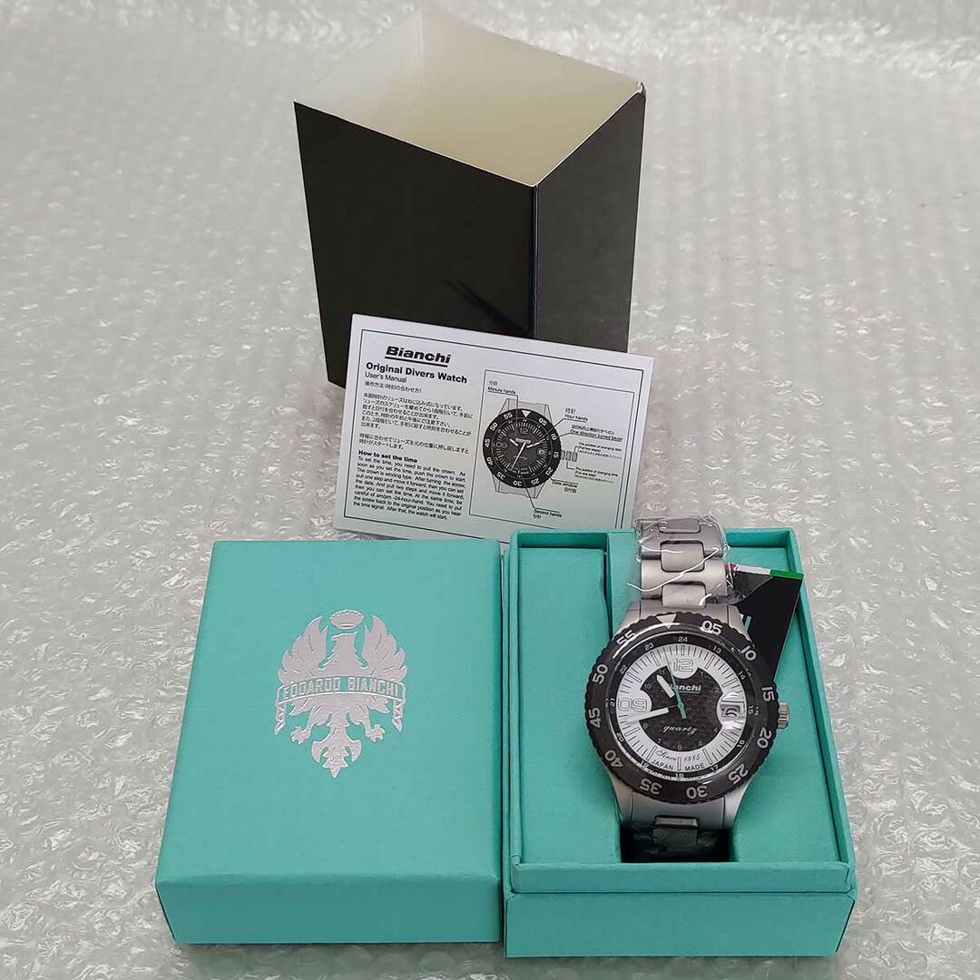 【未使用】ビアンキ BIANCHI SCUBA TX  シルバー ホワイト 時計 ダイバーズウオッチ型腕時計 定価33000円 JP203ZOTWA メンズ