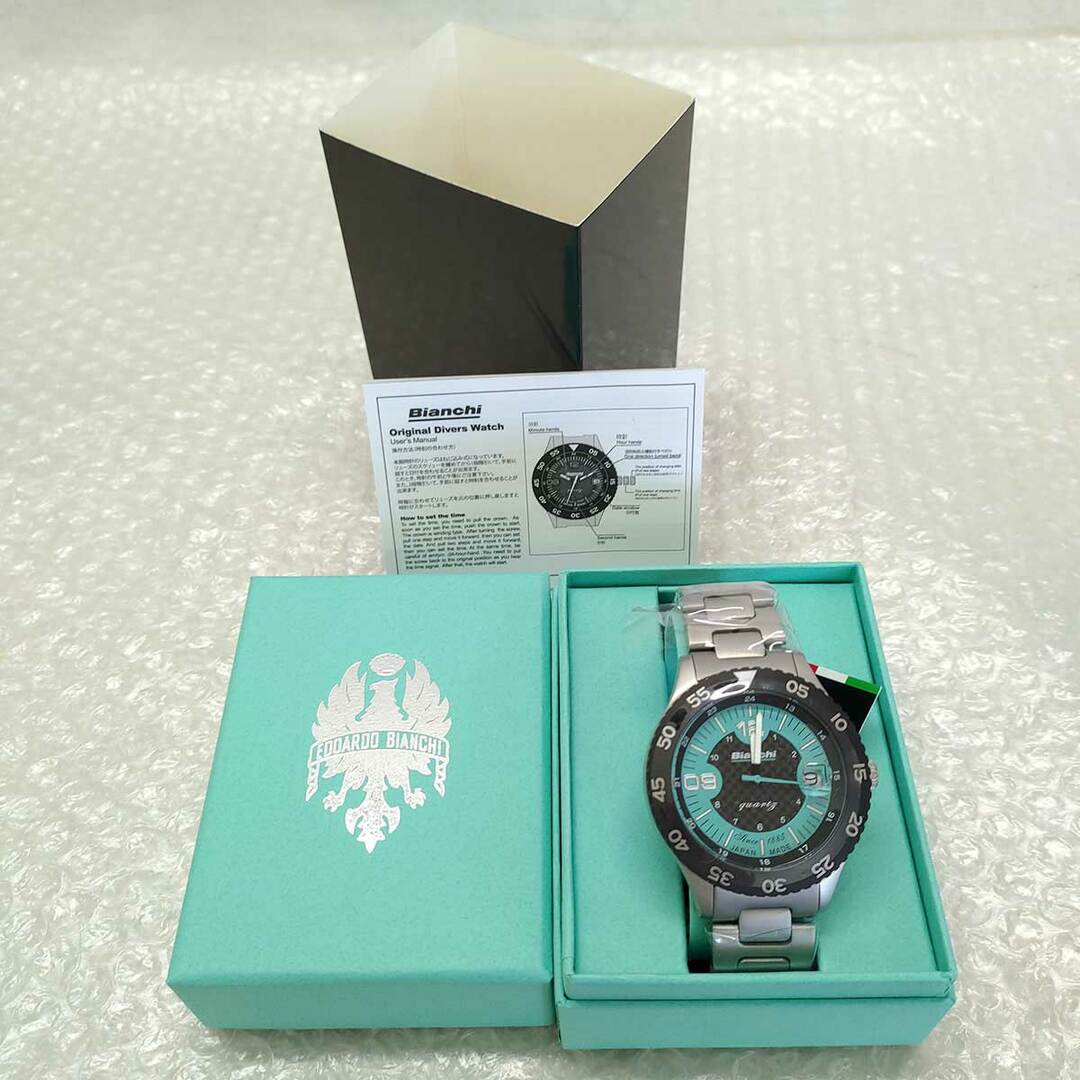 【未使用】ビアンキ BIANCHI SCUBA TX シルバー チェレステ 時計 ダイバーズウオッチ型腕時計 定価33000円 JP203ZOTWA メンズ