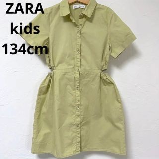 ザラキッズ(ZARA KIDS)のZARA キッズ　ワンピース　グリーン　マーキーズ　プティマイン(ワンピース)