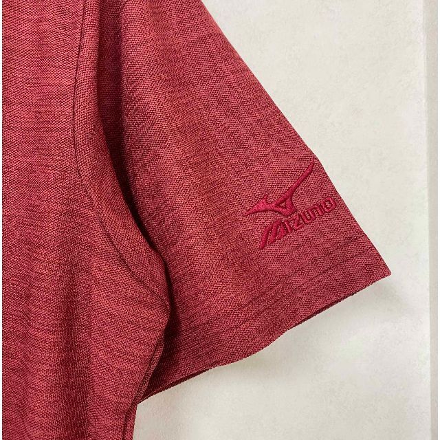 MIZUNO(ミズノ)の新品 M ★ Mizuno ミズノ メンズ ロゴ ワッペン ポロシャツ 杢 赤 メンズのトップス(ポロシャツ)の商品写真