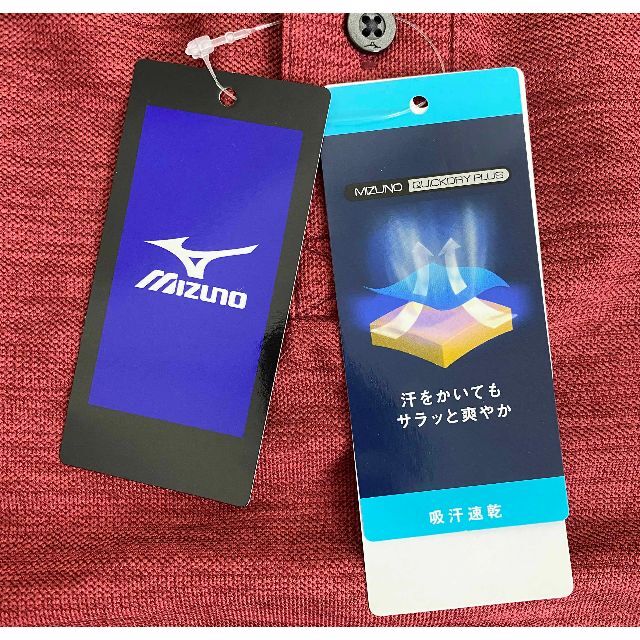 MIZUNO(ミズノ)の新品 M ★ Mizuno ミズノ メンズ ロゴ ワッペン ポロシャツ 杢 赤 メンズのトップス(ポロシャツ)の商品写真