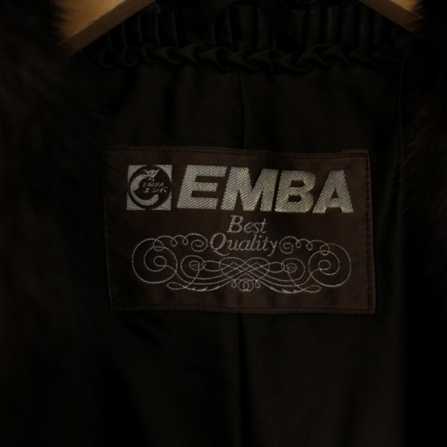 エンバ EMBA ファーコート 毛皮コート ショート丈 ミンク 11 L 茶