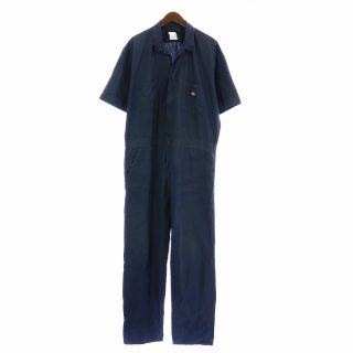 ディッキーズ(Dickies)のDickies ジャンプスーツ つなぎ オールインワン 半袖 XL 紺(サロペット/オーバーオール)