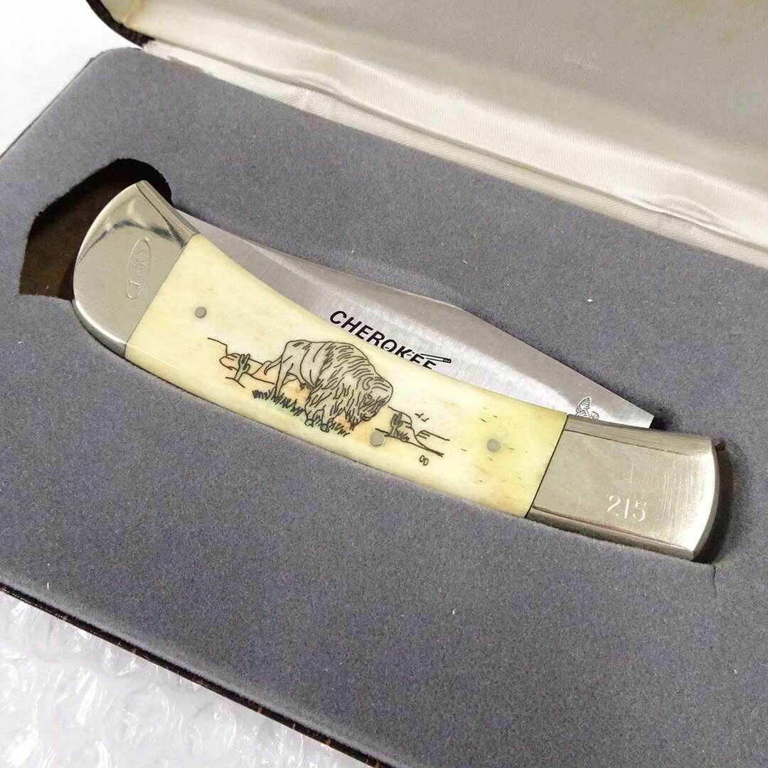 フロストカトラリー FROST CUTLERY CUSTOM SCRIMSHAW BY O.D. collectors edition CHEROKEE JAPAN U.S.PAT 4173068