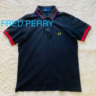 フレッドペリー(FRED PERRY)のフレッドペリー　ポロシャツ　鹿の子　ブラック　ライン　M(ポロシャツ)