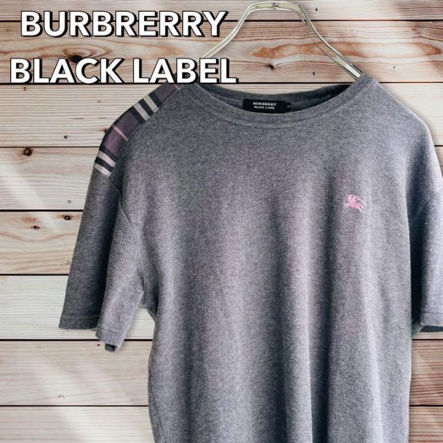 BURBERRY BLACK LABEL(バーバリーブラックレーベル)の美品★バーバリーブラックレーベル★Tシャツ★ノバチェック★ホースロゴ★刺繍 メンズのトップス(Tシャツ/カットソー(半袖/袖なし))の商品写真