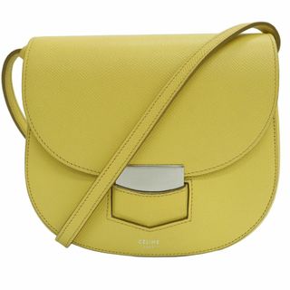 セリーヌ(celine)のCELINE セリーヌ スモール トロッター ショルダーバッグ イエロー 179023 レザー レディース ポシェット 小さめ 斜めがけ(ショルダーバッグ)