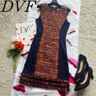 【美品】DIANEvonFURSTENBERG ツイードワンピース 0 S