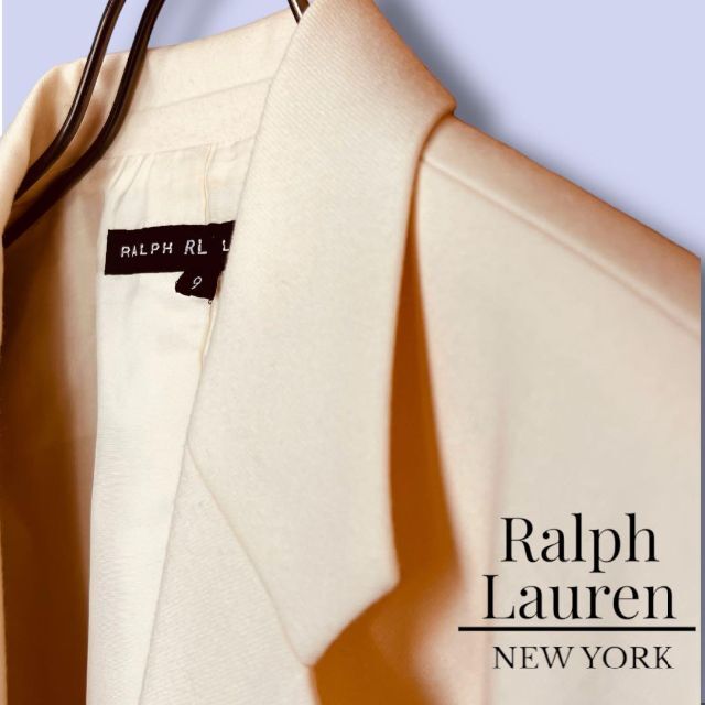 Ralph Lauren(ラルフローレン)の【ラルフローレン】テーラードジャケット ベージュ クリーム系 ウール シングル レディースのジャケット/アウター(テーラードジャケット)の商品写真