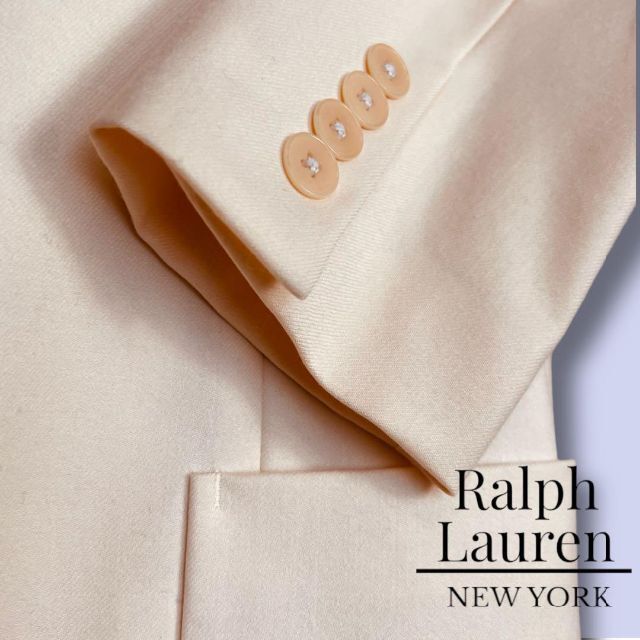 Ralph Lauren(ラルフローレン)の【ラルフローレン】テーラードジャケット ベージュ クリーム系 ウール シングル レディースのジャケット/アウター(テーラードジャケット)の商品写真