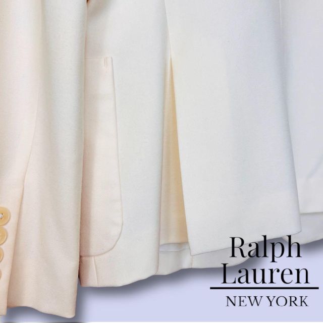 Ralph Lauren(ラルフローレン)の【ラルフローレン】テーラードジャケット ベージュ クリーム系 ウール シングル レディースのジャケット/アウター(テーラードジャケット)の商品写真