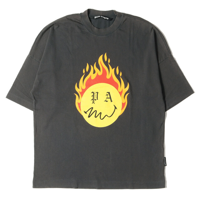 Palm Angels パーム エンジェルス Tシャツ バーニングヘッド オーバーサイズ クルーネックTシャツ Burning Head Loose Tee 21SS チャコール S トップス カットソー 半袖 【メンズ】トップス