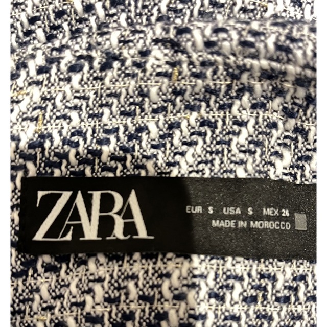 ZARA(ザラ)のZARA ロングストラクチャーブレザー　ツイードジャケット　S レディースのジャケット/アウター(ノーカラージャケット)の商品写真