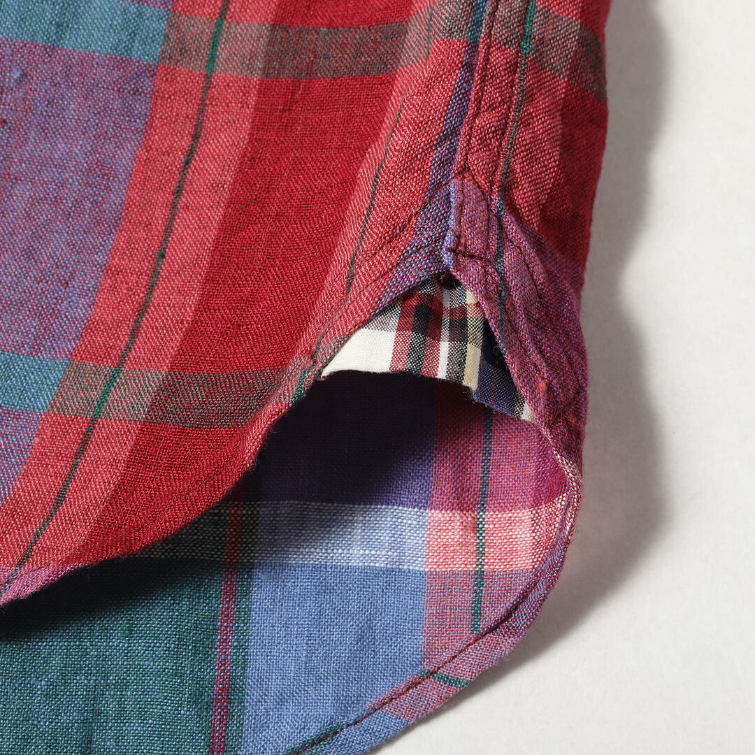 Paul Smith ポールスミス シャツ チェック リネン ボタンダウンシャツ レッド グリーン ブルー L 日本製 ブランド カジュアルシャツ 長袖 【メンズ】【中古】 ポールスミス ボタンダウン シャツ 半袖 花柄 シャドーチェック グレー M