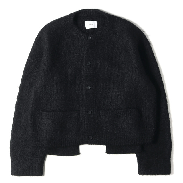 stein シュタイン カーディガン リブ編み ウール キッド モヘア ナイロン クルーネック ニットカーディガン KID MOHAIR CARDIGAN st.194 20AW ブラック 黒 M 日本製 トップス カジュアル ブランド 【メンズ】【美品】