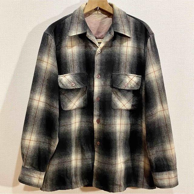 60s Unknown Vintage Ombré Plaid Shirts 品質一番の stockshoes.co