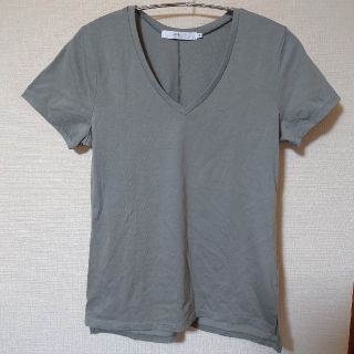 アズールバイマウジー(AZUL by moussy)のAZUL basic　Vネック　Tシャツ　カーキ(Tシャツ(半袖/袖なし))