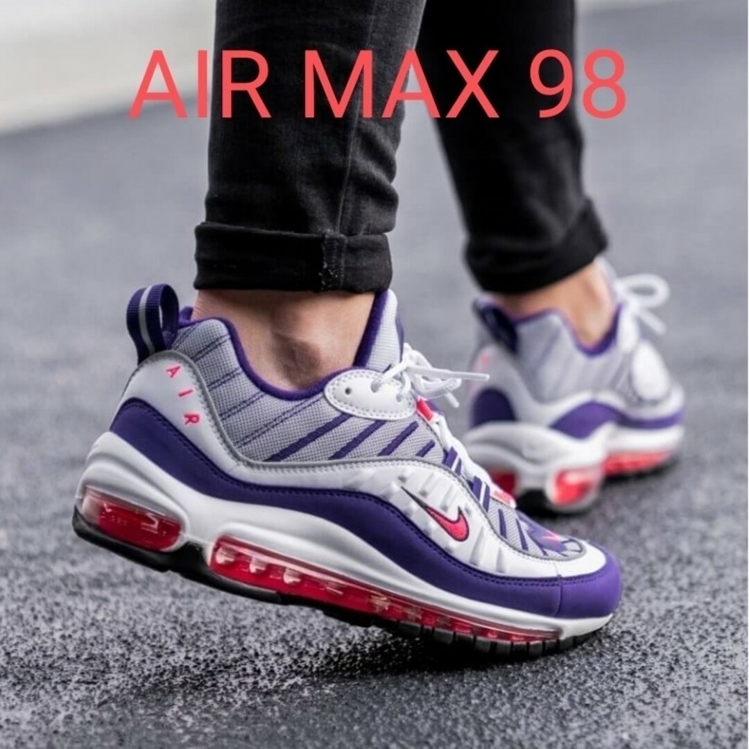 美品 NIKE W AIR MAX 98 WHITE/RACER PINK