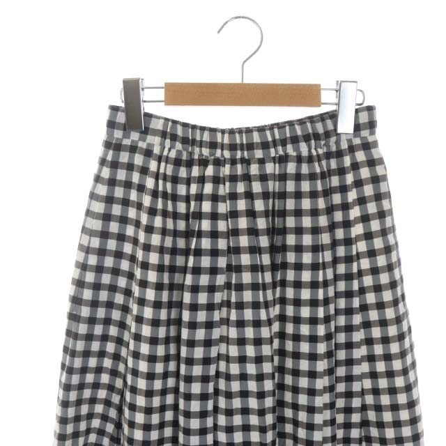 IENA(イエナ)のイエナ 21SS ギンガムギャザースカート フレア ロング 36 黒 白 /HS レディースのスカート(ロングスカート)の商品写真