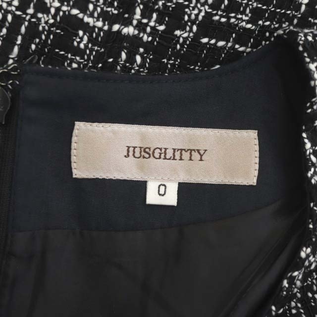 JUSGLITTY(ジャスグリッティー)のジャスグリッティー 22AW パール付きツイードミニワンピース 長袖 ひざ丈 レディースのワンピース(ひざ丈ワンピース)の商品写真