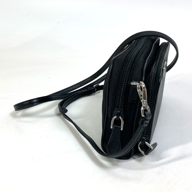 PRADA(プラダ)のプラダ PRADA 2WAY 1BP035 トライアングルロゴ ポシェット ショルダーバッグ ナイロン ブラック 美品 メンズのバッグ(ショルダーバッグ)の商品写真