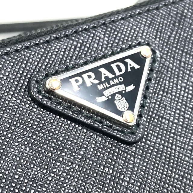 PRADA(プラダ)のプラダ PRADA 2WAY 1BP035 トライアングルロゴ ポシェット ショルダーバッグ ナイロン ブラック 美品 メンズのバッグ(ショルダーバッグ)の商品写真
