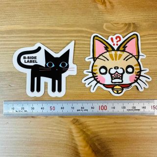 【新品】B-SIDE LABEL ステッカー 黒猫&茶トラ猫(キャラクターグッズ)