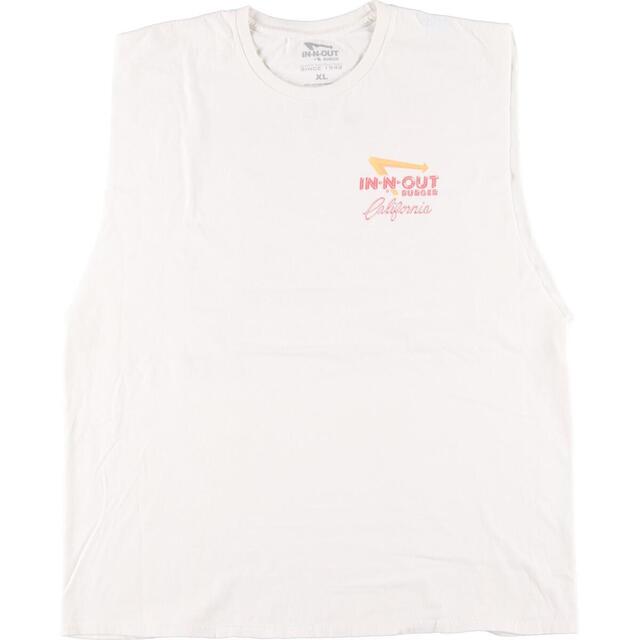 IN-N- OUT BURGER CALIFORNIA 両面プリント ノースリーブ アドバタイジングTシャツ メンズXL /eaa324775