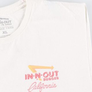 IN-N- OUT BURGER CALIFORNIA 両面プリント ノースリーブ アドバタイジングTシャツ メンズXL /eaa324776