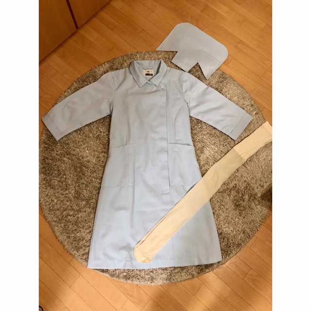 ナース服　看護服　ワンピース　水色　ナースキャップ　5部丈 レディースのレディース その他(その他)の商品写真