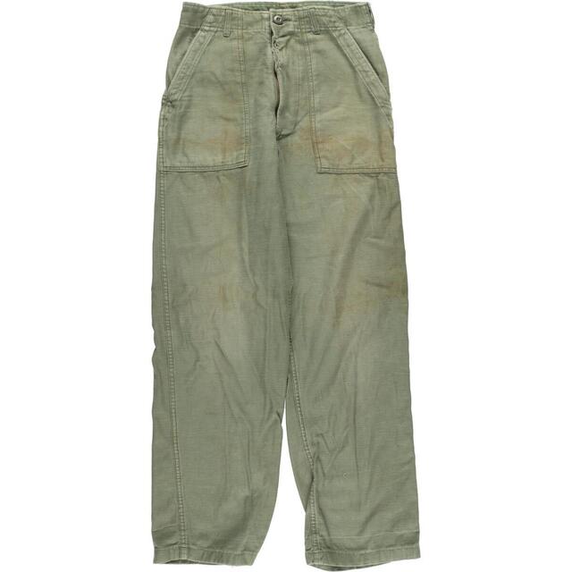 68年納品 米軍実品 U.S.ARMY TROUSERS MAN'S COTTON SATEEN OG-107 TIPE I ミリタリー ベイカーパンツ USA製 メンズw30 /eaa323347