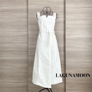 ラグナムーン(LagunaMoon)のLAGUNAMOON ラグナムーン　ステッチデニムワンピース(ロングワンピース/マキシワンピース)