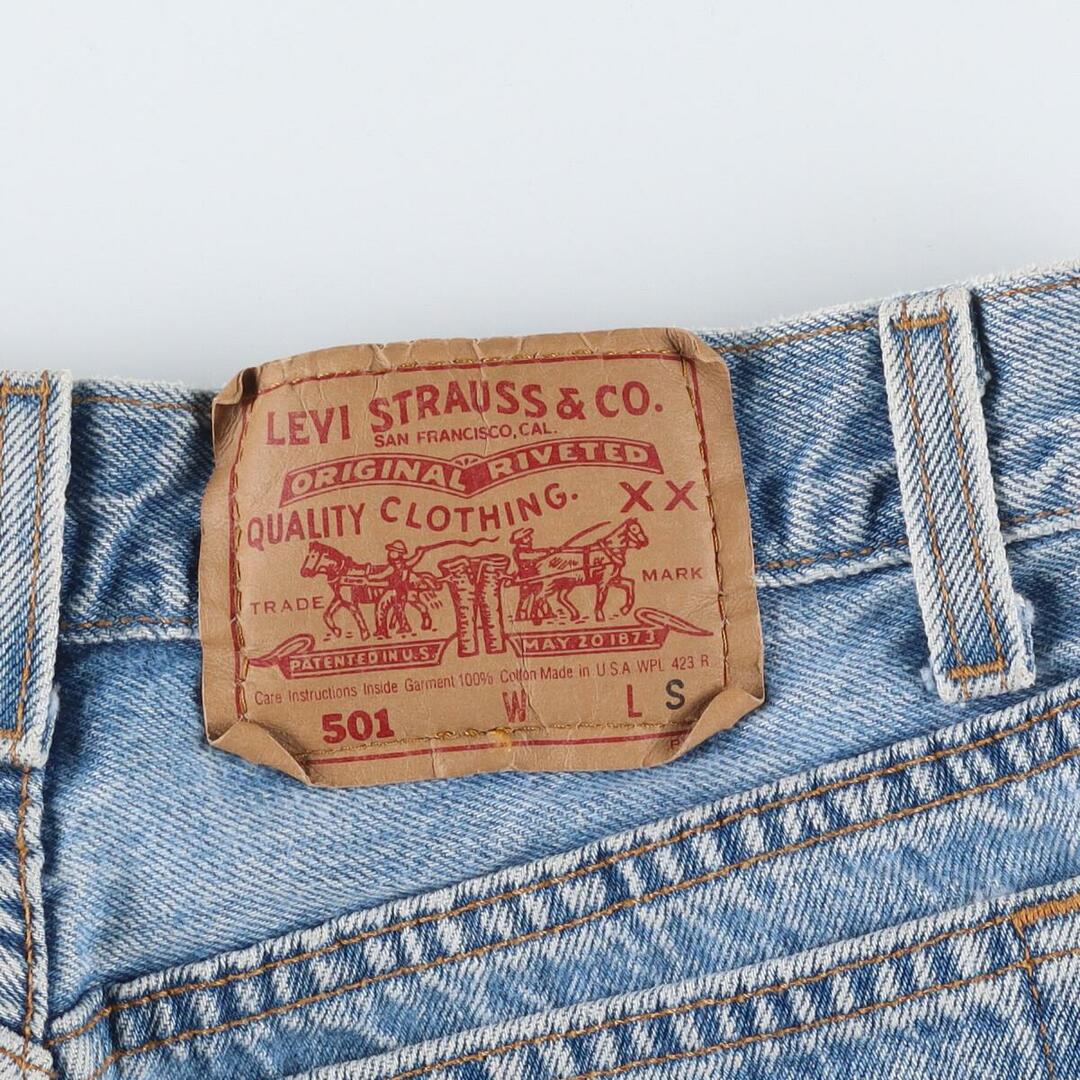 90年代 リーバイス Levi's リーバイス501 SHORT ジーンズ ストレートデニムパンツ USA製 レディースL(w29) ヴィンテージ /eaa323914 2