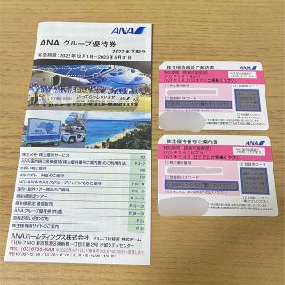 エーエヌエー(ゼンニッポンクウユ)(ANA(全日本空輸))のANA 株主優待券2枚+グループ優待券1冊(その他)