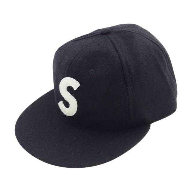 Supreme シュプリーム 帽子 23SS Ebbets S Logo Fitted 6-Panel エベッツフィールド Sロゴ 6パネル ウール キャップ ブラック系 7.5【新古品】【未使用】