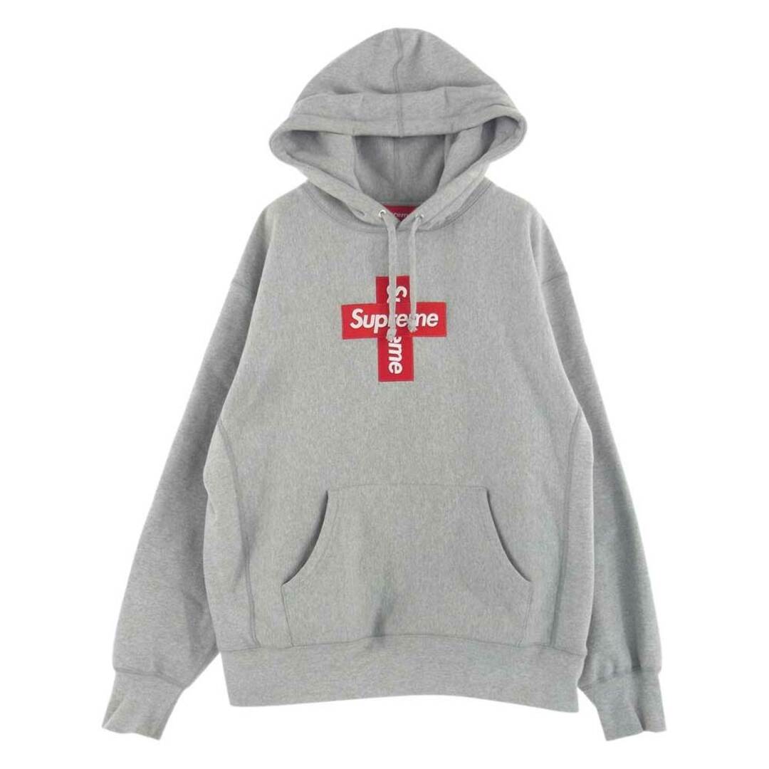 Supreme シュプリーム パーカー 20AW Cross Box Logo Hooded Sweatshirt クロスボックスロゴ プルオーバー  パーカー フーディ グレー系 M