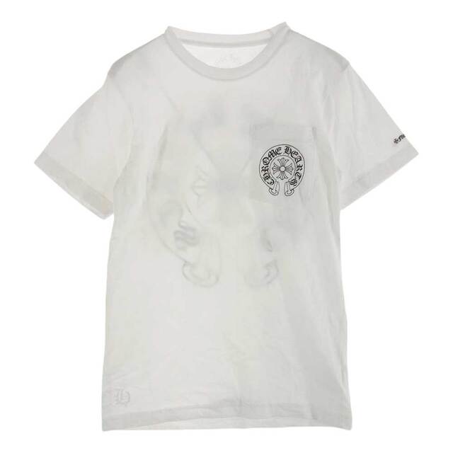 CHROME HEARTS クロムハーツ（原本無） Ｔシャツ 2212-304-0051  CH プラスクロス ポケット 半袖 Tシャツ  ホワイト系 S