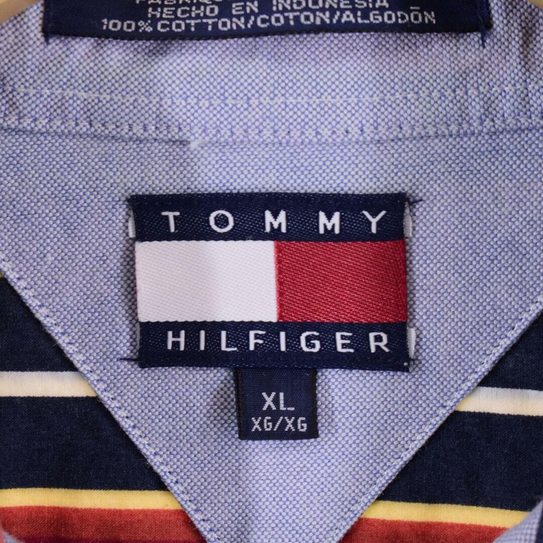 TOMMY HILFIGER(トミーヒルフィガー)の古着 90年代 トミーヒルフィガー TOMMY HILFIGER マルチストライプ 長袖 ボタンダウンストライプシャツ メンズL ヴィンテージ /eaa324889 メンズのトップス(シャツ)の商品写真