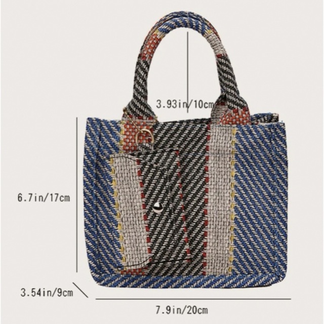 ツイードスクエアバッグ レディースのバッグ(ハンドバッグ)の商品写真