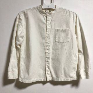 ムジルシリョウヒン(MUJI (無印良品))の無印良品　キッズ　150  長袖シャツ　白　ホワイト(Tシャツ/カットソー)